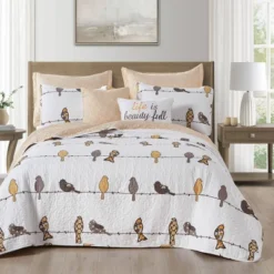 7pc Rowley Birds Quilt Set - Lush Décor -Lush Décor GUEST a351840f 3d2f 410a 9353 63d7d2746fa7