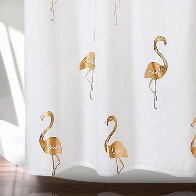 Flamingo Shower Curtain Gold - Lush Décor 5 Flamingo Shower Curtain Gold - Lush Décor - Image 3
