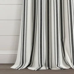 2pk 42"x84" Light Filtering Farmhouse Striped Yarn Dyed Curtain Panels Black - Lush Décor 8 2pk 42"x84" Light Filtering Farmhouse Striped Yarn Dyed Curtain Panels Black - Lush Décor -Lush Décor GUEST a9594926 c221 41d2 a04e 4d4c8ddc49d1