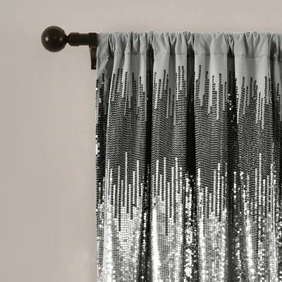 Set Of 2 (84"x42") Shimmer Sequins Light Filtering Window Curtain Panels - Lush Décor 3 Set Of 2 (84"x42") Shimmer Sequins Light Filtering Window Curtain Panels - Lush Décor