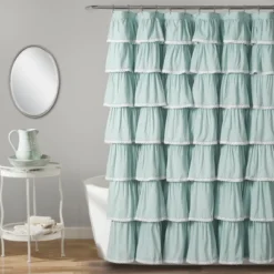 72"x72" Ruffle Shower Curtain - Lush Décor -Lush Décor GUEST ac7db5a5 8358 45f3 abe2 067b4aee178a