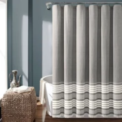 Nantucket Yarn Dyed Cotton Tassel Fringe Shower Curtain - Lush Décor -Lush Décor GUEST ac82f31e c5a2 488c bbc7 9f1b1c544766