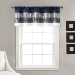 52"x18" Night Sky Sequins Embroidery Window Valance - Lush Décor -Lush Décor GUEST ad696793 94de 44a9 accb d63fe36ac453