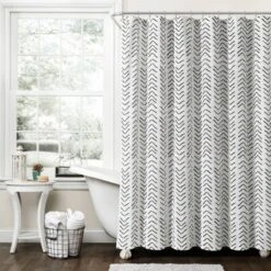 72"x72" Hygge Modern Arrow Linen Shower Curtain - Lush Décor -Lush Décor GUEST aef07a7c 38c5 41fb aeb6 042b4b8f4bb0