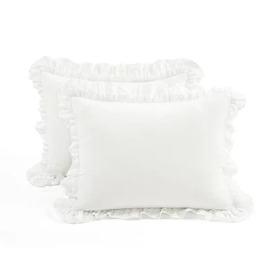 Lush Decor 3pc Ella Ruffle Comforter Bedding Set White 9 Lush Decor 3pc Ella Ruffle Comforter Bedding Set White - Image 7