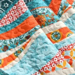 50"x60" Hailey Watercolor Wave Reversible Cotton Throw Blanket Turquoise - Lush Décor 9 50"x60" Hailey Watercolor Wave Reversible Cotton Throw Blanket Turquoise - Lush Décor -Lush Décor GUEST b18b81d3 072d 450b b223 afc236bf60d3