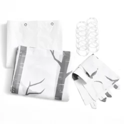 16pc Bird On The Tree Shower Curtain With Peva Lining/Ring Set Gray - Lush Décor -Lush Décor GUEST b4867901 174d 4d6d b19b 82f7c7395511