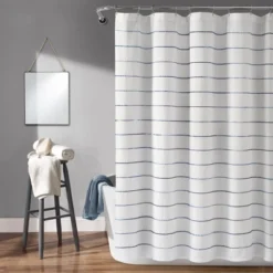 Ombre Striped Yarn Dyed Cotton Shower Curtain - Lush Décor -Lush Décor GUEST b4c7a123 e9aa 45d9 85b1 d383003306b3
