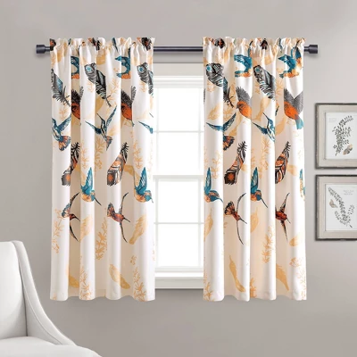 Set Of 2 Bird Breeze Light Filtering Window Curtain Panels - Lush Décor 7 Set Of 2 Bird Breeze Light Filtering Window Curtain Panels - Lush Décor - Image 5