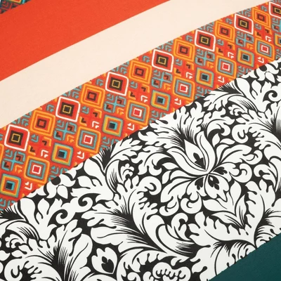 Lush Décor Boho Stripe Reversible Cotton Duvet Cover Set Turquoise/Tangerine 4 Lush Décor Boho Stripe Reversible Cotton Duvet Cover Set Turquoise/Tangerine - Image 2