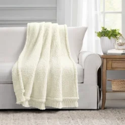 50"x60" Sherpa Tassel Fringe Throw Blanket - Lush Décor -Lush Décor GUEST b83baeb3 60fc 4bfa 9ce9 f798bf4719e4