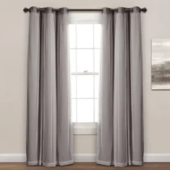 Set Of 2 Grommet Top Sheer Panels With Insulated Blackout Lining - Lush Décor