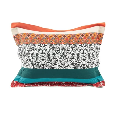 Lush Décor Boho Stripe Reversible Cotton Duvet Cover Set Turquoise/Tangerine 9 Lush Décor Boho Stripe Reversible Cotton Duvet Cover Set Turquoise/Tangerine - Image 7