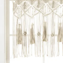 40"x30" Boho Macrame Tassel Cotton Window Valance Tan - Lush Décor -Lush Décor GUEST b99d3eb0 971b 4ab5 a585 7e8857a40dcd