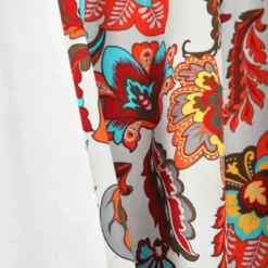 Set Of 2 (95"x38") Zara Jacobean Back Tab Rod Pocket Light Filtering Window Curtain Panels White/Red - Lush Décor -Lush Décor GUEST bb18a28d 1dcf 4c87 9701 9b5d32ca89c5