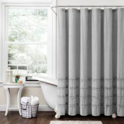 72"x72" Vintage Stripe Yarn Dyed Cotton Shower Curtain - Lush Décor -Lush Décor GUEST bc0e17e0 6837 49b7 ae4a 0d0890746c92