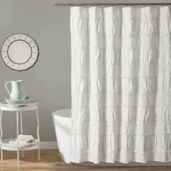 Nova Ruffle Shower Curtain - Lush Décor -Lush Décor GUEST bca3d5ae b696 4c79 abbe fb4097bcca36