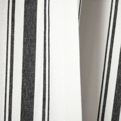 2pk 42"x84" Light Filtering Farmhouse Striped Yarn Dyed Curtain Panels Black - Lush Décor 6 2pk 42"x84" Light Filtering Farmhouse Striped Yarn Dyed Curtain Panels Black - Lush Décor - Image 4