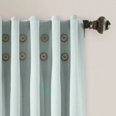 84"x40" Linen Button Pinched Pleat Light Filtering Window Curtain Panel - Lush Décor 3 84"x40" Linen Button Pinched Pleat Light Filtering Window Curtain Panel - Lush Décor