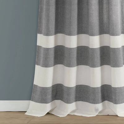 Set Of 2 Coastal Cape Cod Stripe Yarn Dyed Cotton Light Filtering Window Curtain Panels - Lush Décor 4 Set Of 2 Coastal Cape Cod Stripe Yarn Dyed Cotton Light Filtering Window Curtain Panels - Lush Décor - Image 2