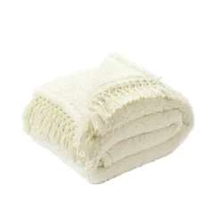 50"x60" Sherpa Tassel Fringe Throw Blanket - Lush Décor -Lush Décor GUEST c812e707 b561 4e99 be74 b1072dc0d9f1