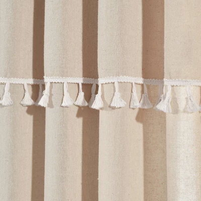 Set Of 2 (84"x52") Ivy Tassel Faux Linen Light Filtering Window Curtain Panels - Lush Décor 4 Set Of 2 (84"x52") Ivy Tassel Faux Linen Light Filtering Window Curtain Panels - Lush Décor - Image 2