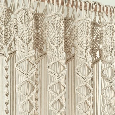 Boho Macrame Textured Cotton Window Curtain Panel - Lush Décor 6 Boho Macrame Textured Cotton Window Curtain Panel - Lush Décor - Image 4