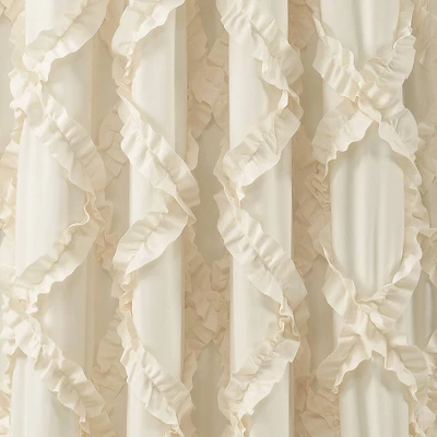 Set Of 2 Ruffle Diamond Light Filtering Window Curtain Panels - Lush Décor 5 Set Of 2 Ruffle Diamond Light Filtering Window Curtain Panels - Lush Décor - Image 3