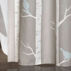 Bird On The Tree Shower Curtain Gray/Blue - Lush Décor -Lush Décor GUEST cd8f70f3 c8b3 4271 926d d247431a32f9