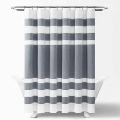Cape Cod Stripe Yarn Dyed Cotton Shower Curtain - Lush Décor