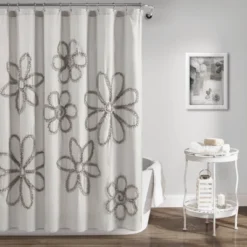 Single Ruffle Flower Shower Curtain - Lush Décor 11 Single Ruffle Flower Shower Curtain - Lush Décor -Lush Décor GUEST d1cc2373 7776 435e bcb6 2904a7d15296