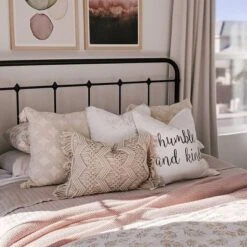 20"x20" Oversize 'Humble And Kind' Family-Friendly Square Throw Pillow Cover White - Lush Décor -Lush Décor GUEST d30eac81 da33 4b8c 95d7 59b1791721e4