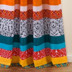 Set Of 2 Boho Stripe Light Filtering Window Curtain Panels Blue/Orange - Lush Décor -Lush Décor GUEST d42c8072 73c0 475f a0c2 86167c09b645