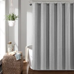 72"x72" Farmhouse Vintage Striped Yarn Dyed Cotton Shower Curtain - Lush Décor -Lush Décor GUEST d550081c 01a9 4e99 abdb d9d446ccc6eb