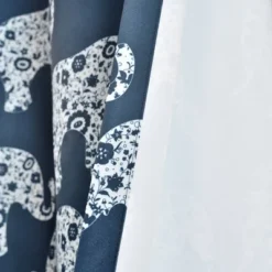 2pk 52"x84" Light Filtering Elephant Parade Curtain Panels Navy - Lush Décor -Lush Décor GUEST d5725c81 6d65 4add 9eb8 273354f08758