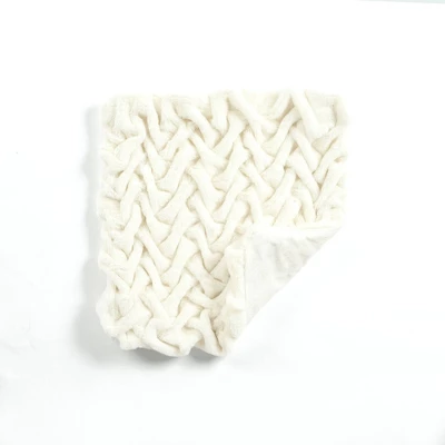 20"x20" Oversize Soft Faux Fur Weave Family-Friendly Square Pillow Cover Ivory - Lush Décor 3 20"x20" Oversize Soft Faux Fur Weave Family-Friendly Square Pillow Cover Ivory - Lush Décor