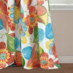 Set Of 2 Layla Light Filtering Window Curtain Panels Orange/Blue - Lush Décor -Lush Décor GUEST d7b00c57 aaa1 4ea8 bc4b b6e950ff2be4