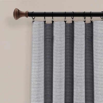 Set Of 2 Farmhouse Button Striped Yarn Dyed Woven Cotton Window Curtain Panels - Lush Décor 3 Set Of 2 Farmhouse Button Striped Yarn Dyed Woven Cotton Window Curtain Panels - Lush Décor