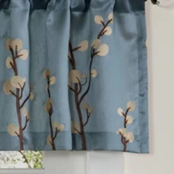 84"x18" Cocoa Flower Window Valance Blue - Lush Décor -Lush Décor GUEST db885db5 2e65 4279 a76e 29bf2aaa5fcc