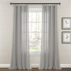 84"x40" Linen Tassel Window Curtain Panel - Lush Décor -Lush Décor GUEST dc6352f6 550f 462e 9d03 55de4ff6ab1b