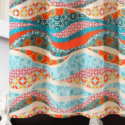 72"x72" Hailey Watercolor Wave Single Shower Curtain Turquoise - Lush Décor 5 72"x72" Hailey Watercolor Wave Single Shower Curtain Turquoise - Lush Décor - Image 3