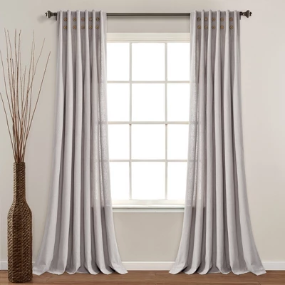 84"x40" Linen Button Pinched Pleat Light Filtering Window Curtain Panel - Lush Décor 9 84"x40" Linen Button Pinched Pleat Light Filtering Window Curtain Panel - Lush Décor - Image 7