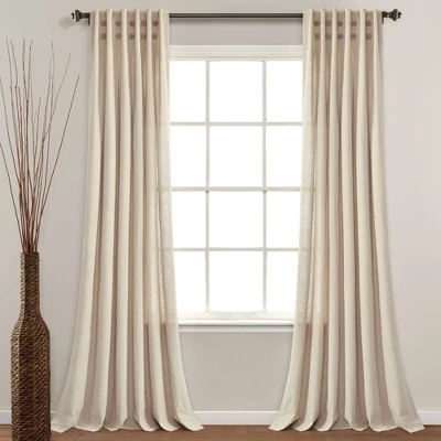 84"x40" Linen Button Pinched Pleat Light Filtering Window Curtain Panel - Lush Décor 8 84"x40" Linen Button Pinched Pleat Light Filtering Window Curtain Panel - Lush Décor - Image 6