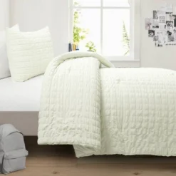 3pc Crinkle Textured Dobby Comforter & Sham Set - Lush Décor -Lush Décor GUEST dfad33de 238e 4351 948f defb9057680a