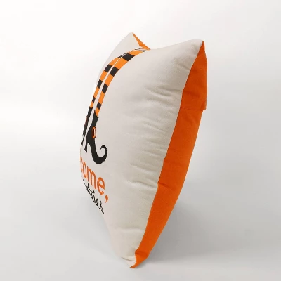 20"x20" Oversize Welcome Pretties Halloween Square Throw Pillow White - Lush Décor 3 20"x20" Oversize Welcome Pretties Halloween Square Throw Pillow White - Lush Décor - Image 2