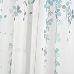 2pk 38"x84" Sheer Weeping Flower Curtain Panels Blue/Gray - Lush Décor -Lush Décor GUEST e1475ee6 f977 45e0 b350 e8817a479a96