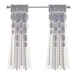 Set Of 2 Striped Medallion Light Filtering Window Curtain Panels - Lush Décor -Lush Décor GUEST e66b52ed fbf9 4fd2 8b38 943eda1760ac