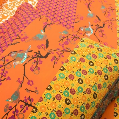 3pc Royal Empire Cotton Duvet Cover Set Tangerine - Lush Décor 6 3pc Royal Empire Cotton Duvet Cover Set Tangerine - Lush Décor - Image 4