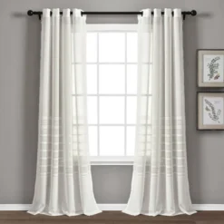 Set Of 2 52"x84" Bridie Sheer Window Curtain Panels - Lush Décor 13 Set Of 2 52"x84" Bridie Sheer Window Curtain Panels - Lush Décor -Lush Décor GUEST e7c2b840 5042 457a 874b e961f03005d1