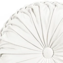18" Velvet Round Throw Pillow White - Lush Décor
